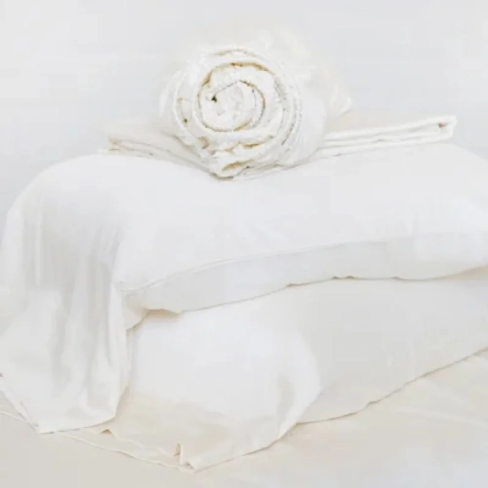 Pom Pom at Home King Ivory Parker Rayon King Flat Sheet